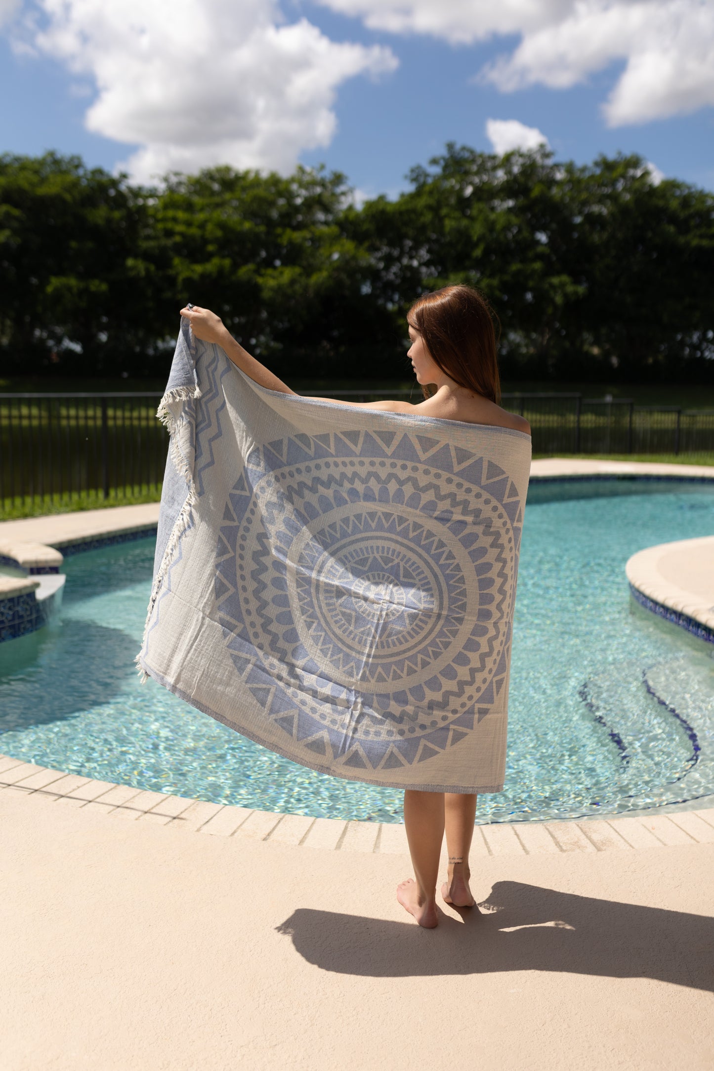 100% OEKO-TEX Certified Turkish Beach Towel Peshtemal, Soft Organic Cotton Bath Towels, Yoga Towel