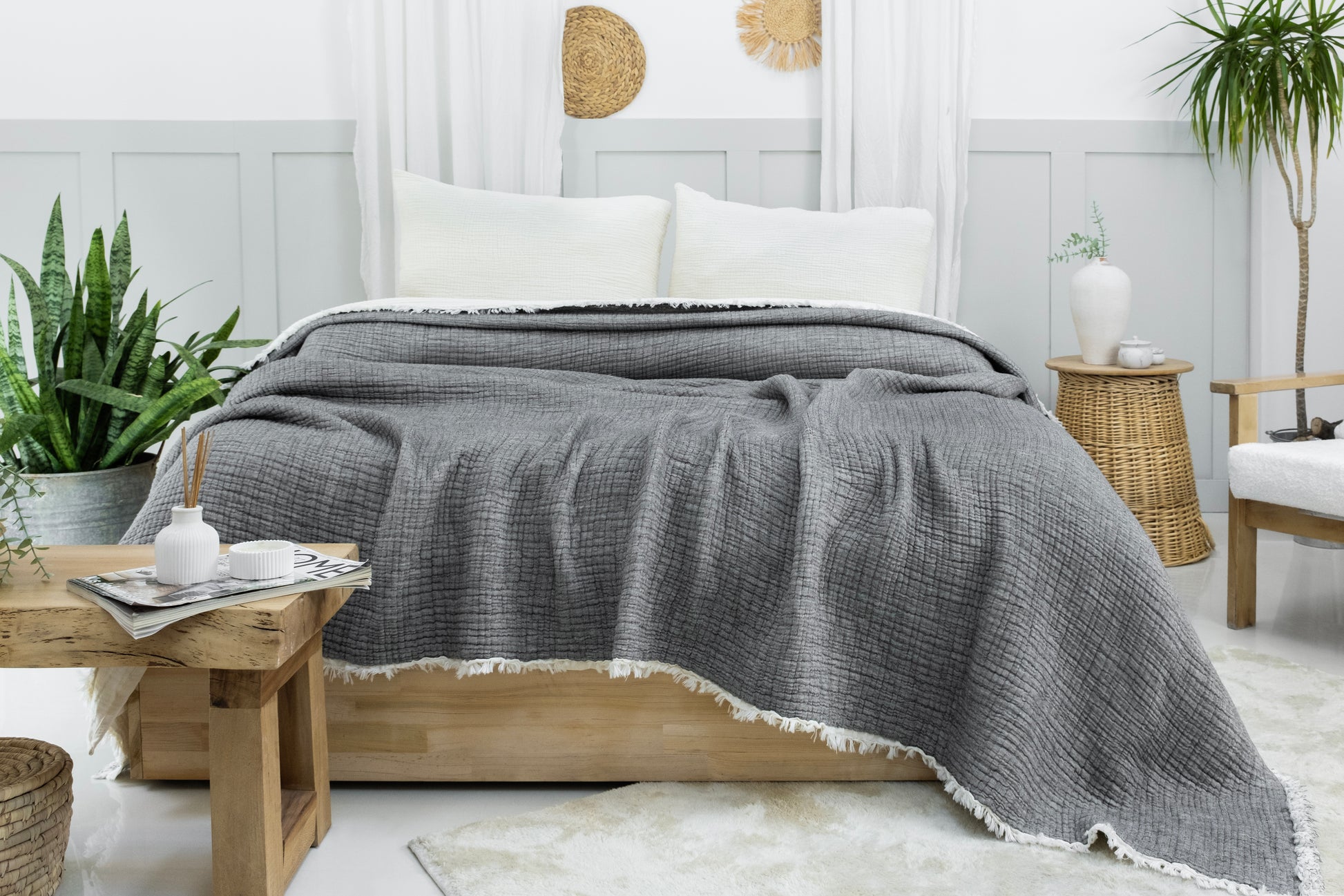 Breathable natural cotton blanket