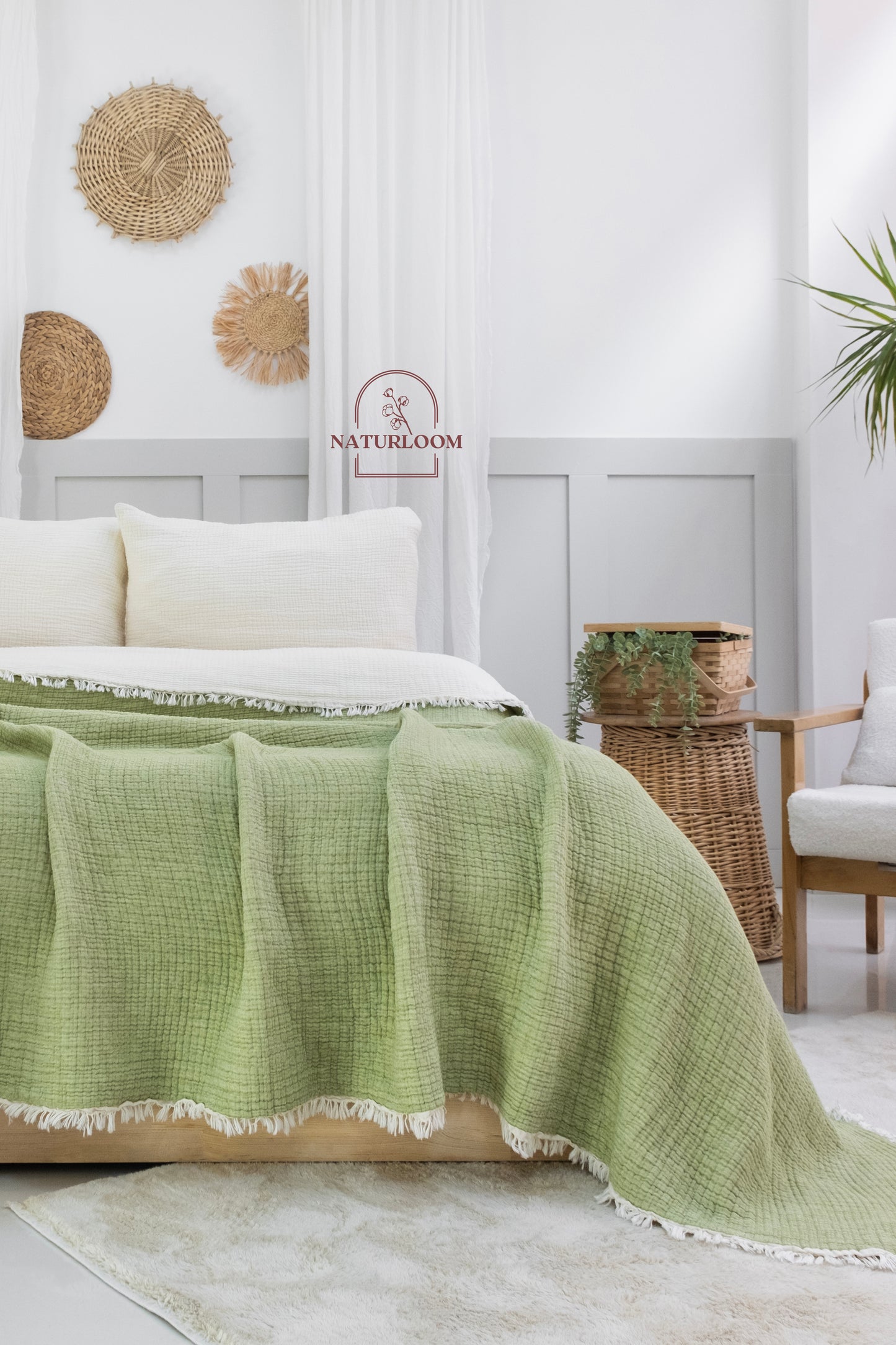 Cozy organic muslin bedding