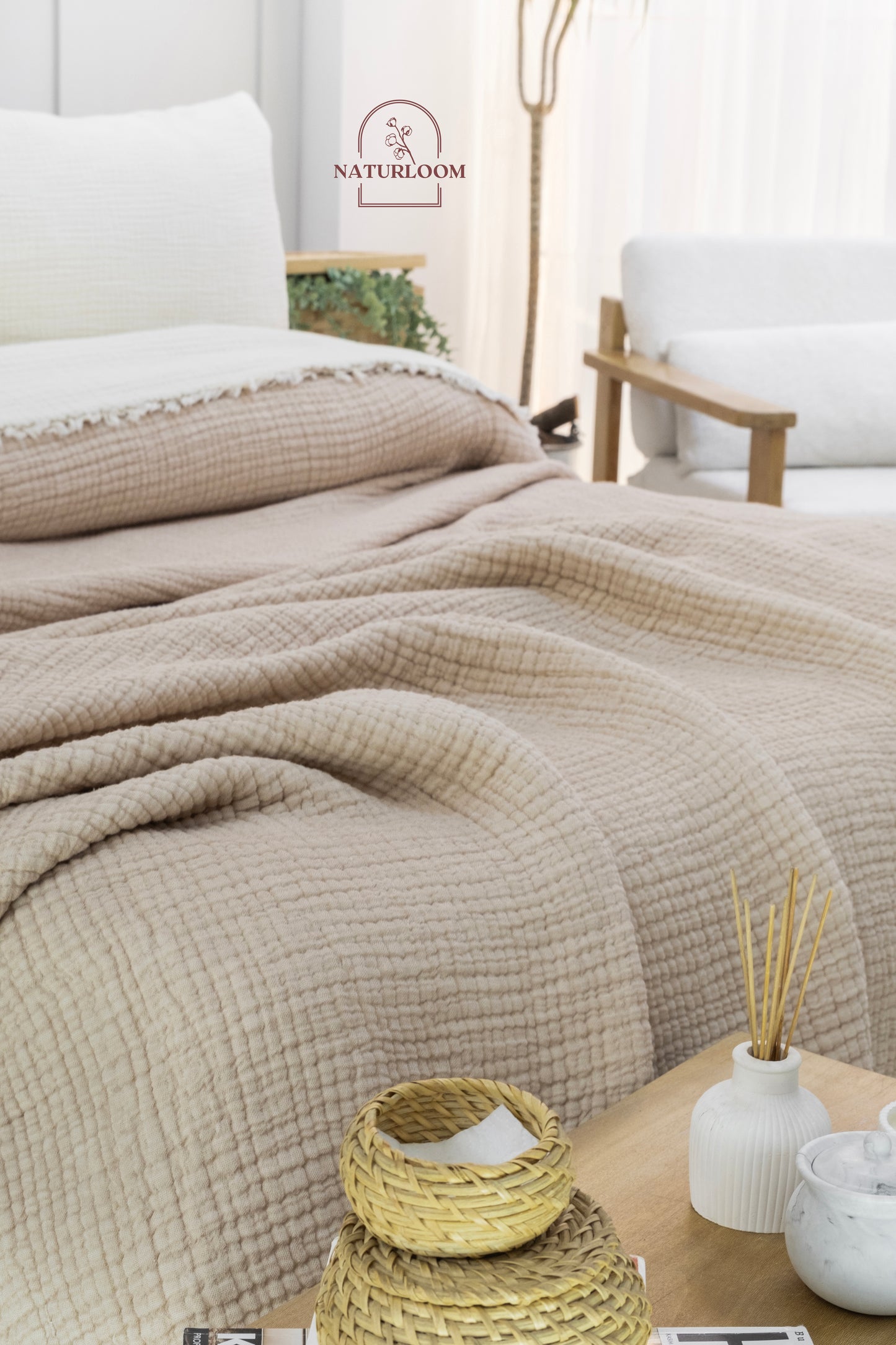 Sustainable year round muslin bedding